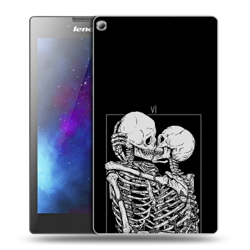 Силиконовый чехол на Lenovo Tab 2 A7-20 с принтом Поцелуй скелетов