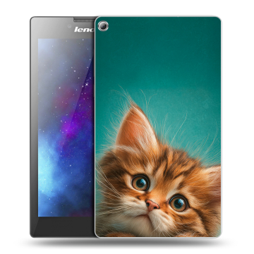 Силиконовый чехол на Lenovo Tab 2 A7-20 с принтом котенок