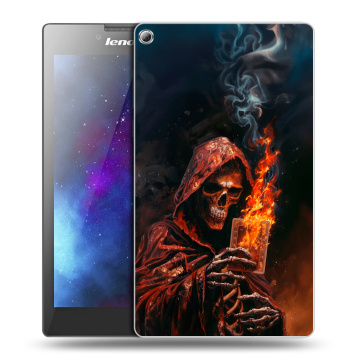 Силиконовый чехол на Lenovo Tab 2 A7-20 с принтом Скелет и карты