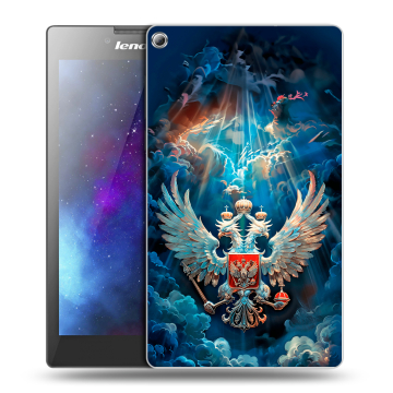 Силиконовый чехол на Lenovo Tab 2 A7-20 с принтом Герб флаг России