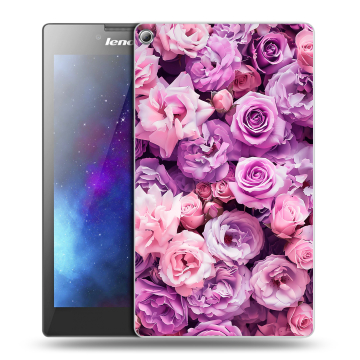 Силиконовый чехол на Lenovo Tab 2 A7-20 с принтом лавандовые розы