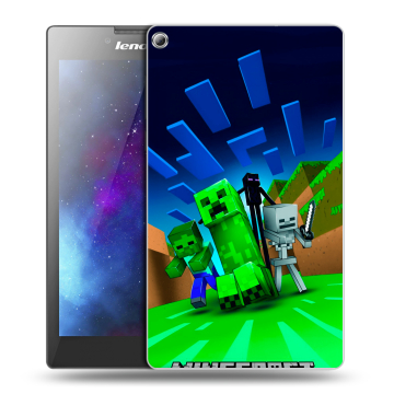 Силиконовый чехол на Lenovo Tab 2 A7-20 с принтом Майнкрафт
