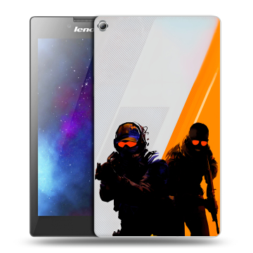 Силиконовый чехол на Lenovo Tab 2 A7-20 с принтом Контер страйк Counter strike