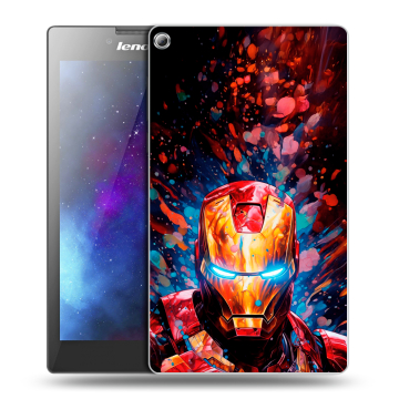 Силиконовый чехол на Lenovo Tab 2 A7-20 с принтом Железный человек Ironman