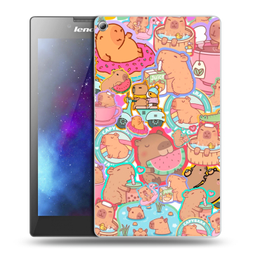 Силиконовый чехол на Lenovo Tab 2 A7-20 с принтом капибары