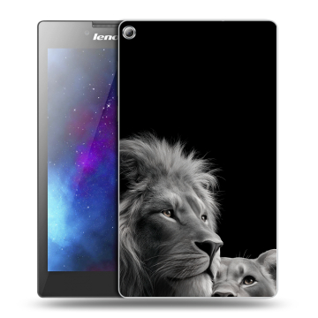 Силиконовый чехол на Lenovo Tab 2 A7-20 с принтом Лев кошки