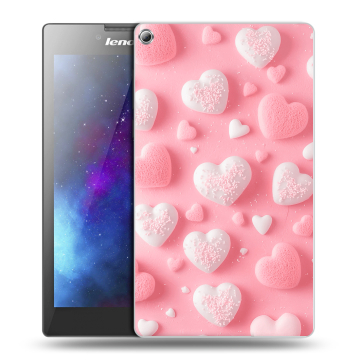 Силиконовый чехол на Lenovo Tab 2 A7-20 с принтом Сердечки