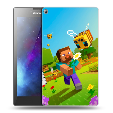 Силиконовый чехол на Lenovo Tab 2 A7-20 с принтом Майнкрафт Minecraft