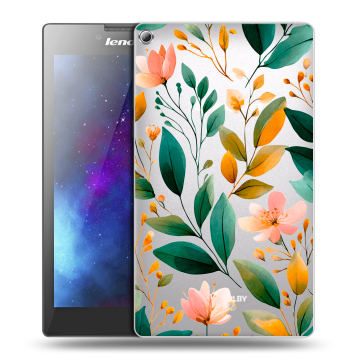 Силиконовый чехол на Lenovo Tab 2 A7-20 с принтом Цветы паттерн