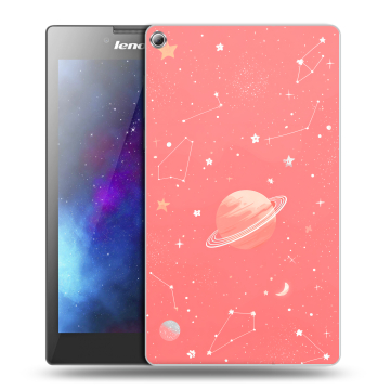Силиконовый чехол на Lenovo Tab 2 A7-20 с принтом Розовый космос