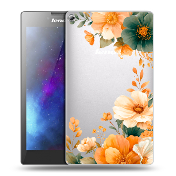 Силиконовый чехол на Lenovo Tab 2 A7-20 с принтом Цветы принт