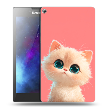 Силиконовый чехол на Lenovo Tab 2 A7-20 с принтом Розовый котенок