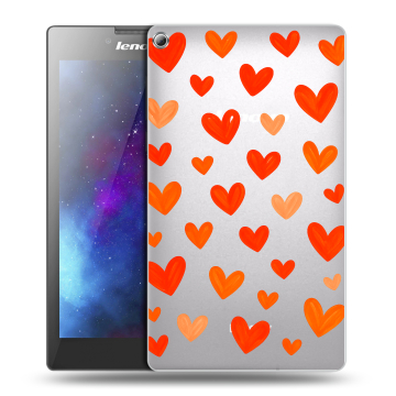 Силиконовый чехол на Lenovo Tab 2 A7-20 с принтом Сердечки