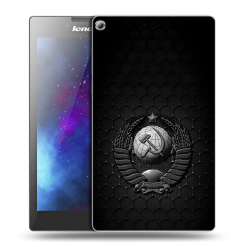Силиконовый чехол на Lenovo Tab 2 A7-20 с принтом Герб Флаг СССР
