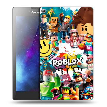 Силиконовый чехол на Lenovo Tab 2 A7-20 с принтом Roblox Роблокс