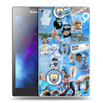 Силиконовый чехол на Lenovo Tab 2 A7-20 с принтом Man City Манчестер Сити