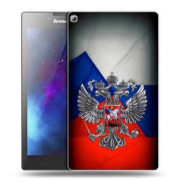 Силиконовый чехол на Lenovo Tab 2 A7-20 с принтом Флаг России
