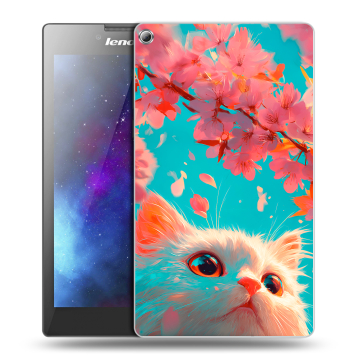 Силиконовый чехол на Lenovo Tab 2 A7-20 с принтом Красивый кот