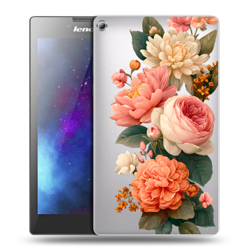 Силиконовый чехол на Lenovo Tab 2 A7-20 с принтом цветы