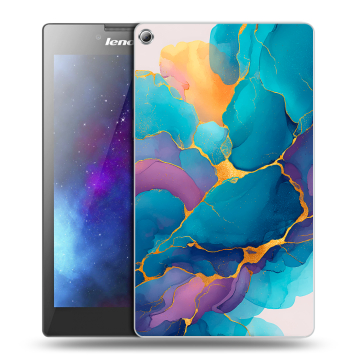 Силиконовый чехол на Lenovo Tab 2 A7-20 с принтом Мрамор блестки