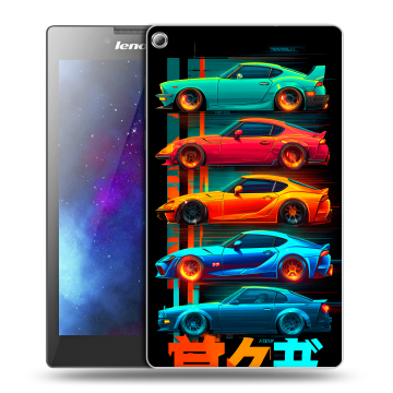 Силиконовый чехол на Lenovo Tab 2 A7-20 с принтом машины тачки