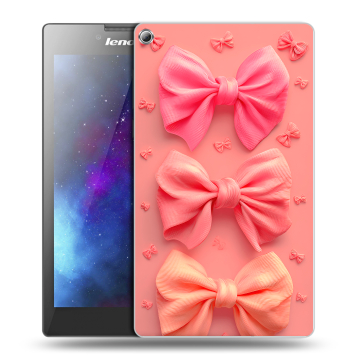 Силиконовый чехол на Lenovo Tab 2 A7-20 с принтом Розовые бантики