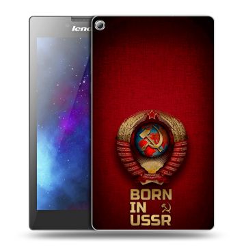 Силиконовый чехол на Lenovo Tab 2 A7-20 с принтом Флаг Герб СССР