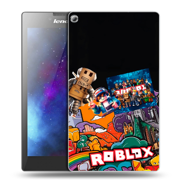 Силиконовый чехол на Lenovo Tab 2 A7-20 с принтом Roblox Роблокс