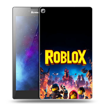 Силиконовый чехол на Lenovo Tab 2 A7-20 с принтом Roblox Роблокс