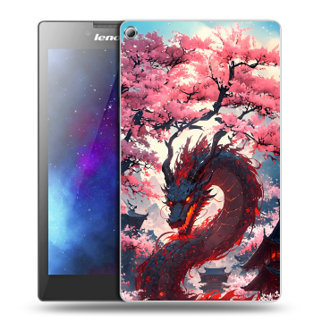 Силиконовый чехол на Lenovo Tab 2 A7-20 с принтом Дракон Японский