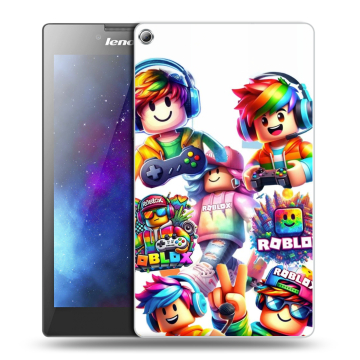 Силиконовый чехол на Lenovo Tab 2 A7-20 с принтом Roblox Роблокс