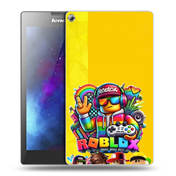 Силиконовый чехол на Lenovo Tab 2 A7-20 с принтом Roblox Роблокс