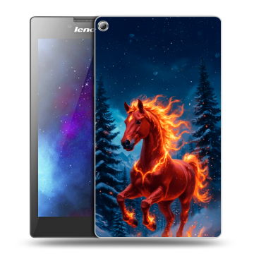 Силиконовый чехол на Lenovo Tab 2 A7-20 с принтом Новый год коня