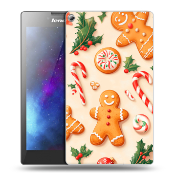 Силиконовый чехол на Lenovo Tab 2 A7-20 с принтом Новый год