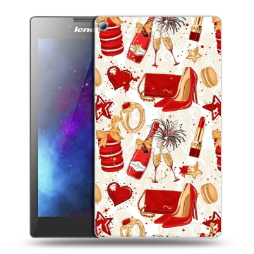 Силиконовый чехол на Lenovo Tab 2 A7-20 с принтом Новый год