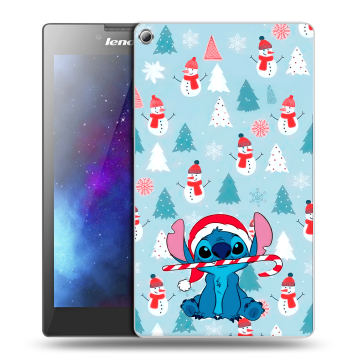 Силиконовый чехол на Lenovo Tab 2 A7-20 с принтом Стич Новый год