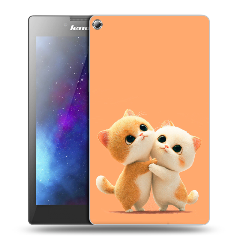 Силиконовый чехол на Lenovo Tab 2 A7-20 с принтом Милые котики Силиконовый чехол на Lenovo Tab 2 A7-20 с принтом Милые котики