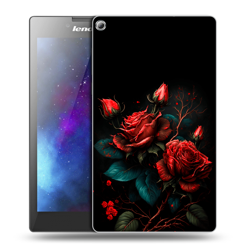 Силиконовый чехол на Lenovo Tab 2 A7-20 с принтом Розы красные Силиконовый чехол на Lenovo Tab 2 A7-20 с принтом Розы красные