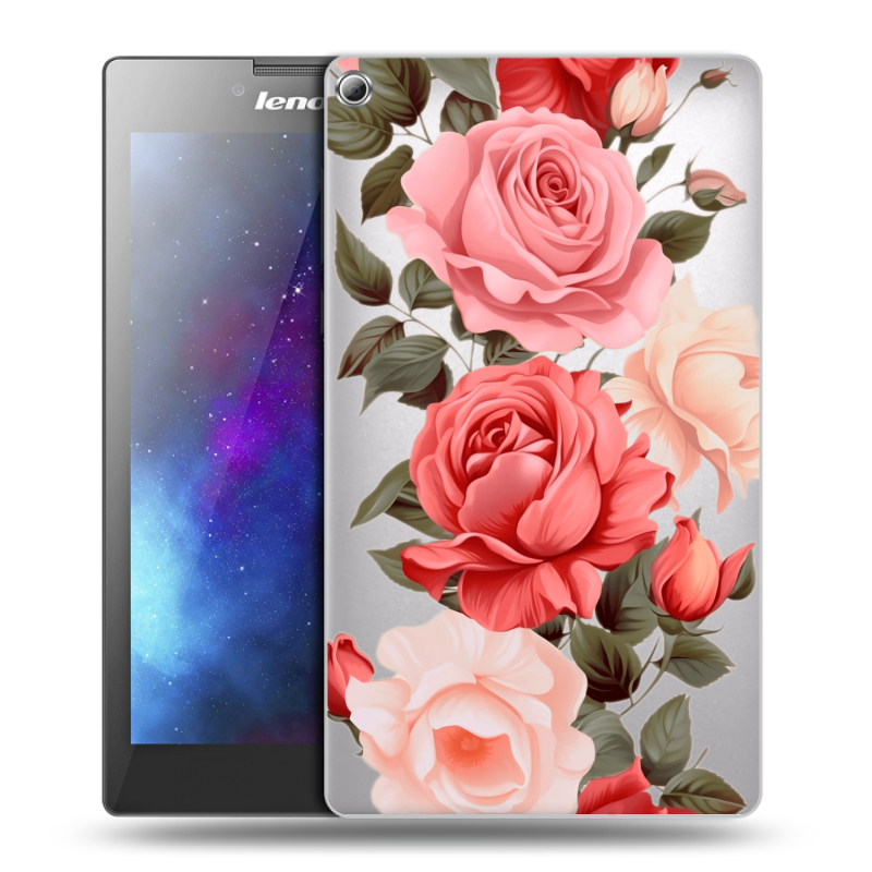 Силиконовый чехол на Lenovo Tab 2 A7-20 с принтом Розы Силиконовый чехол на Lenovo Tab 2 A7-20 с принтом Розы