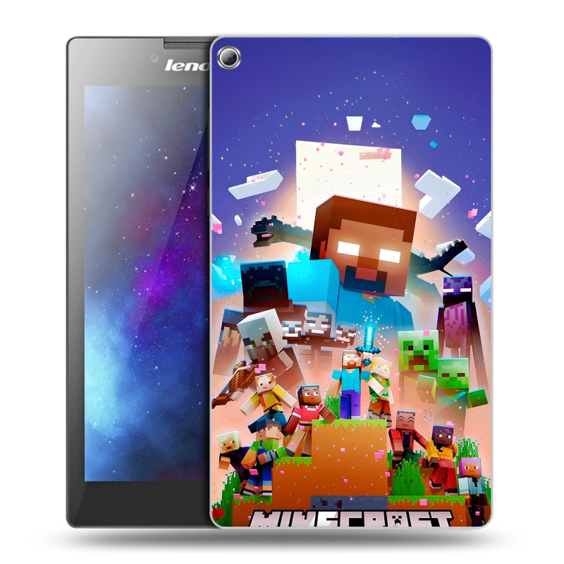 Силиконовый чехол на Lenovo Tab 2 A7-20 с принтом Майнкрафт Minecraft Силиконовый чехол на Lenovo Tab 2 A7-20 с принтом Майнкрафт Minecraft