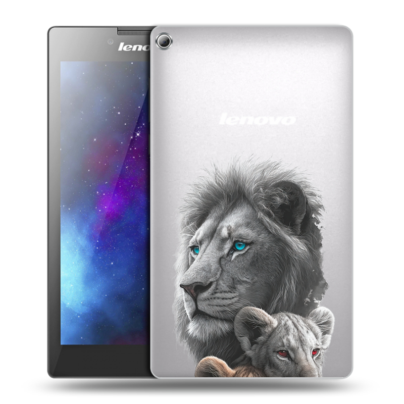 Силиконовый чехол на Lenovo Tab 2 A7-20 с принтом Львы Силиконовый чехол на Lenovo Tab 2 A7-20 с принтом Львы
