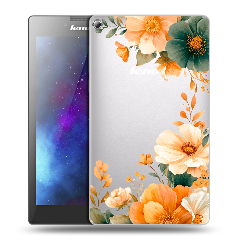Силиконовый чехол на Lenovo Tab 2 A7-20 с принтом Цветы принт Силиконовый чехол на Lenovo Tab 2 A7-20 с принтом Цветы принт