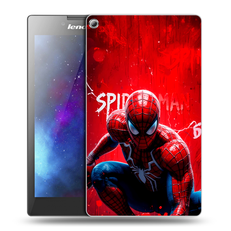 Силиконовый чехол на Lenovo Tab 2 A7-20 с принтом Spiderman Человек паук Силиконовый чехол на Lenovo Tab 2 A7-20 с принтом Spiderman Человек паук