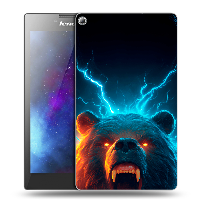 Силиконовый чехол на Lenovo Tab 2 A7-20 с принтом Медведь Силиконовый чехол на Lenovo Tab 2 A7-20 с принтом Медведь