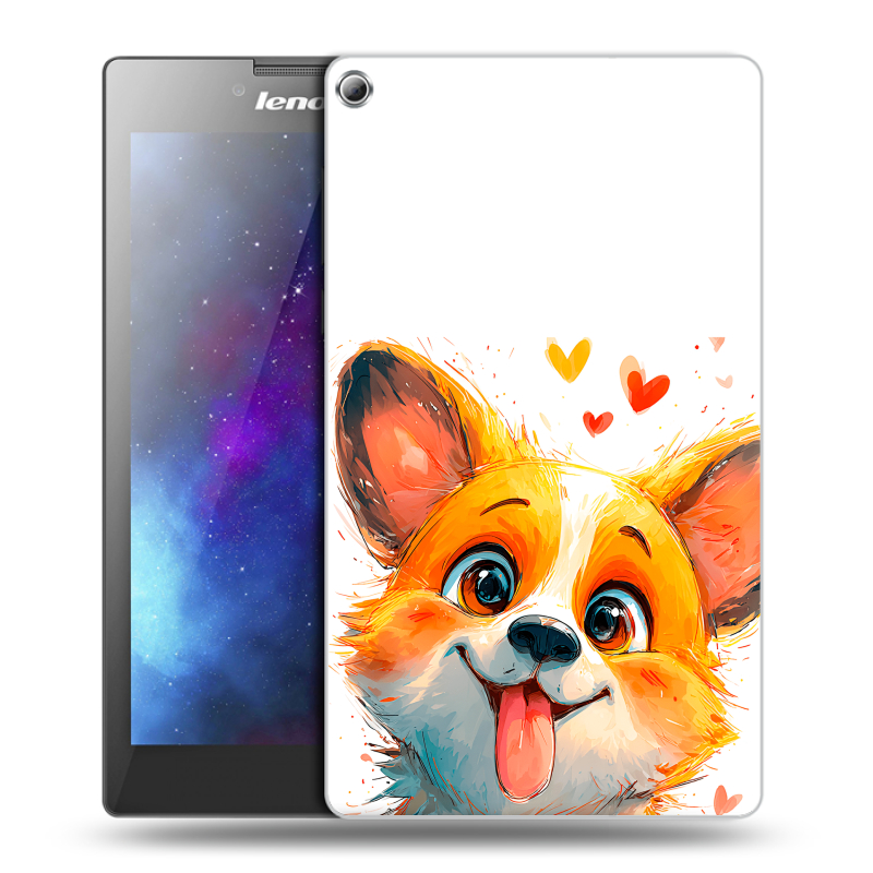 Силиконовый чехол на Lenovo Tab 2 A7-20 с принтом корги Силиконовый чехол на Lenovo Tab 2 A7-20 с принтом корги