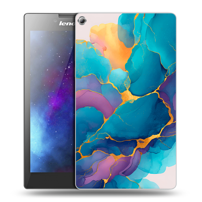 Силиконовый чехол на Lenovo Tab 2 A7-20 с принтом Мрамор блестки Силиконовый чехол на Lenovo Tab 2 A7-20 с принтом Мрамор блестки