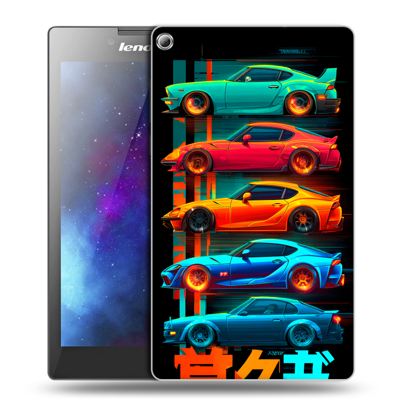 Силиконовый чехол на Lenovo Tab 2 A7-20 с принтом машины тачки Силиконовый чехол на Lenovo Tab 2 A7-20 с принтом машины тачки