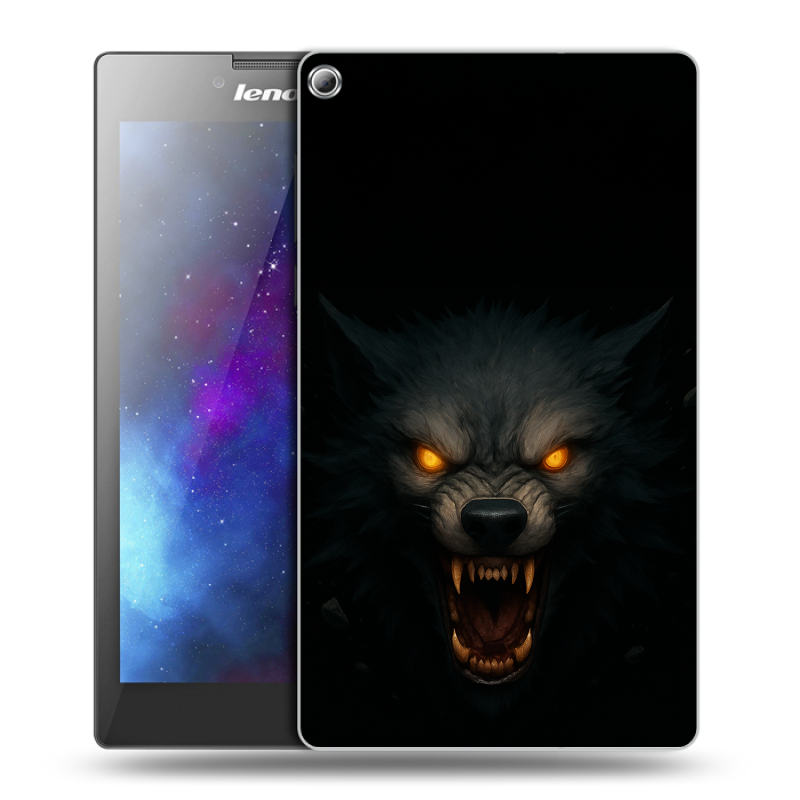 Силиконовый чехол на Lenovo Tab 2 A7-20 с принтом Волк Силиконовый чехол на Lenovo Tab 2 A7-20 с принтом Волк