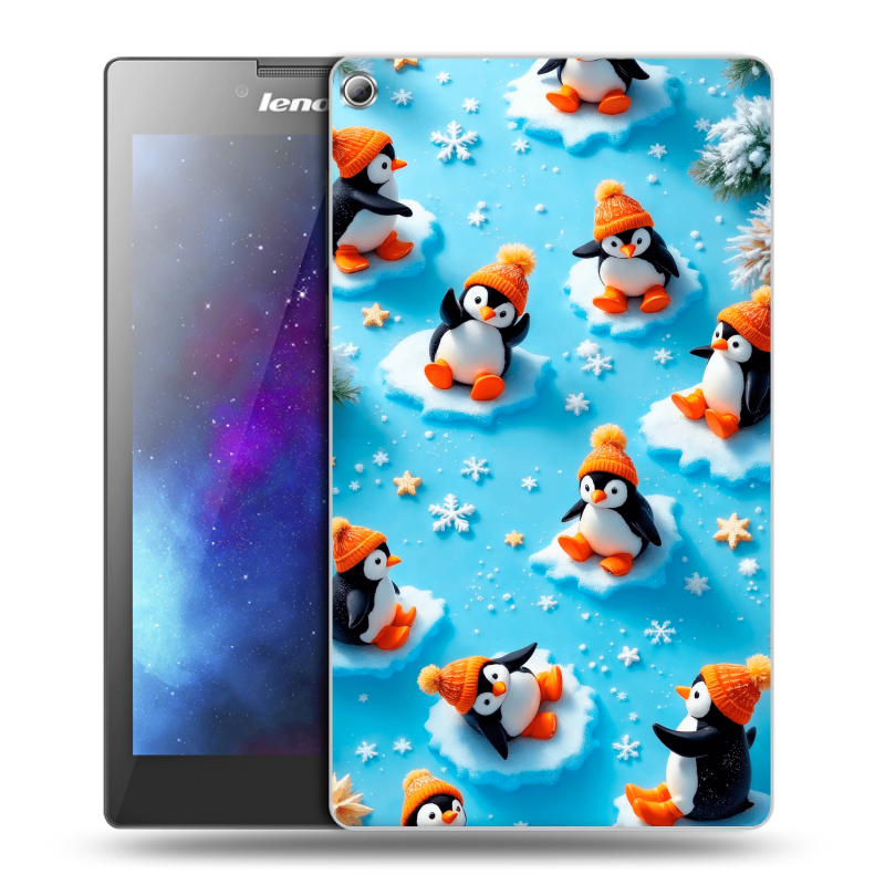 Силиконовый чехол на Lenovo Tab 2 A7-20 с принтом Новый год Силиконовый чехол на Lenovo Tab 2 A7-20 с принтом Новый год