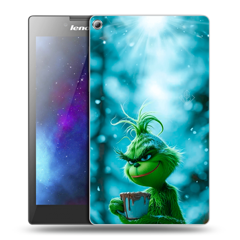 Силиконовый чехол на Lenovo Tab 2 A7-20 с принтом Новый год гринч Силиконовый чехол на Lenovo Tab 2 A7-20 с принтом Новый год гринч